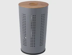 Wäschetonne mit Bambusdeckel H:60 cm